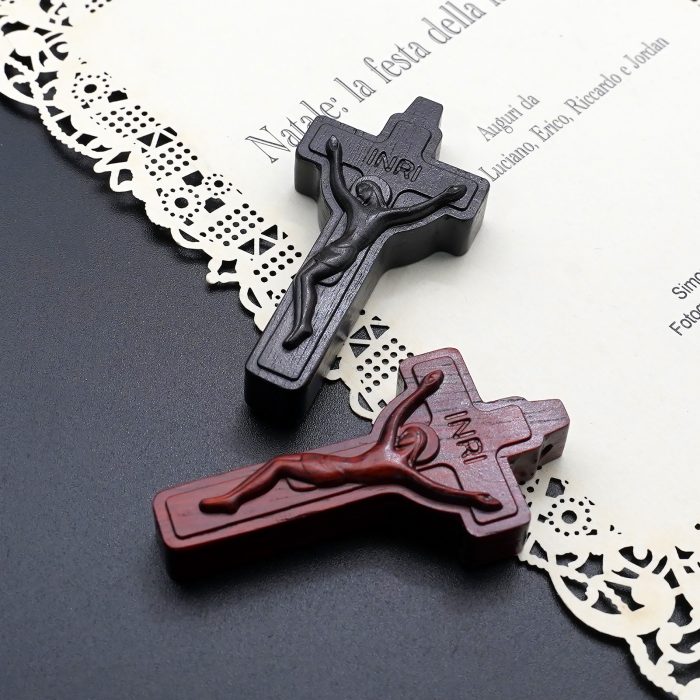 DIY十字架-黑檀紫檀橄榄木-4.5x2.4cm Catholic religious art