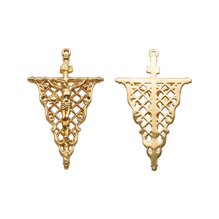 DIY十字架-复古镂空-黄铜-4.1x3.1cm Catholic religious art