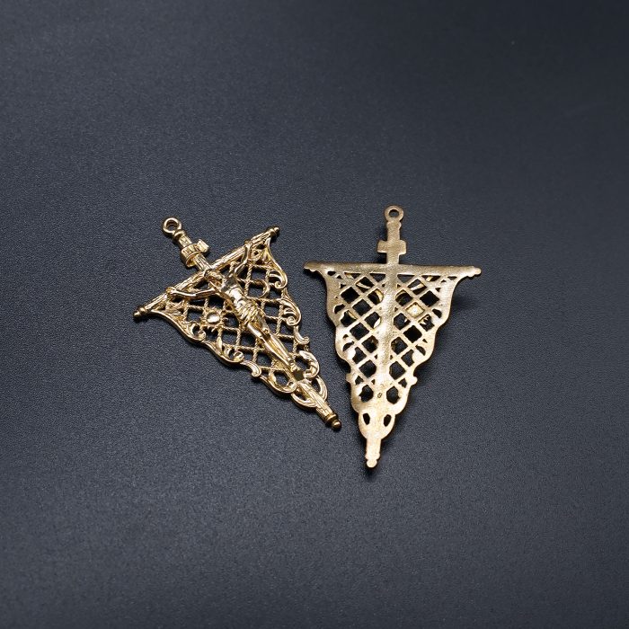 DIY十字架-复古镂空-黄铜-4.1x3.1cm Catholic religious art