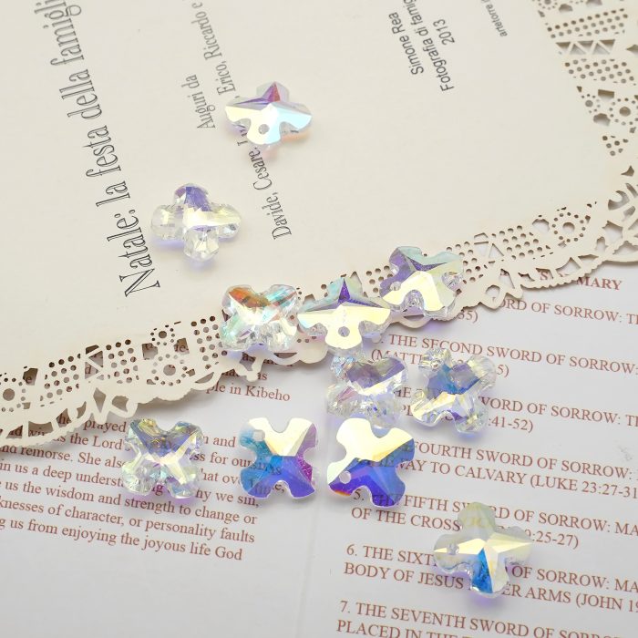 DIY十字架-水晶十字架吊坠-1.4cm Catholic religious art
