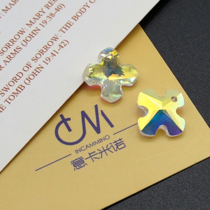 DIY十字架-水晶十字架吊坠-1.4cm Catholic religious art