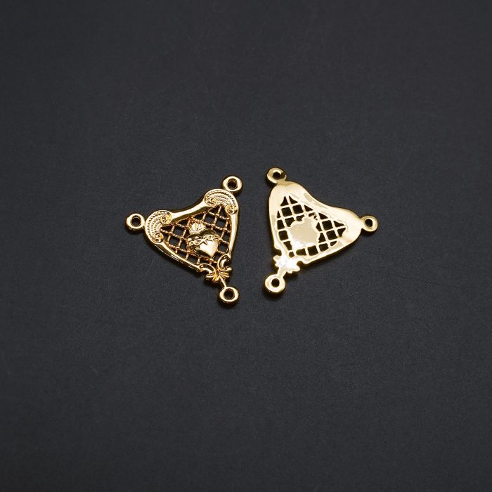 DIY三通-复古镂空圣心-黄铜-1.8cm Catholic religious art