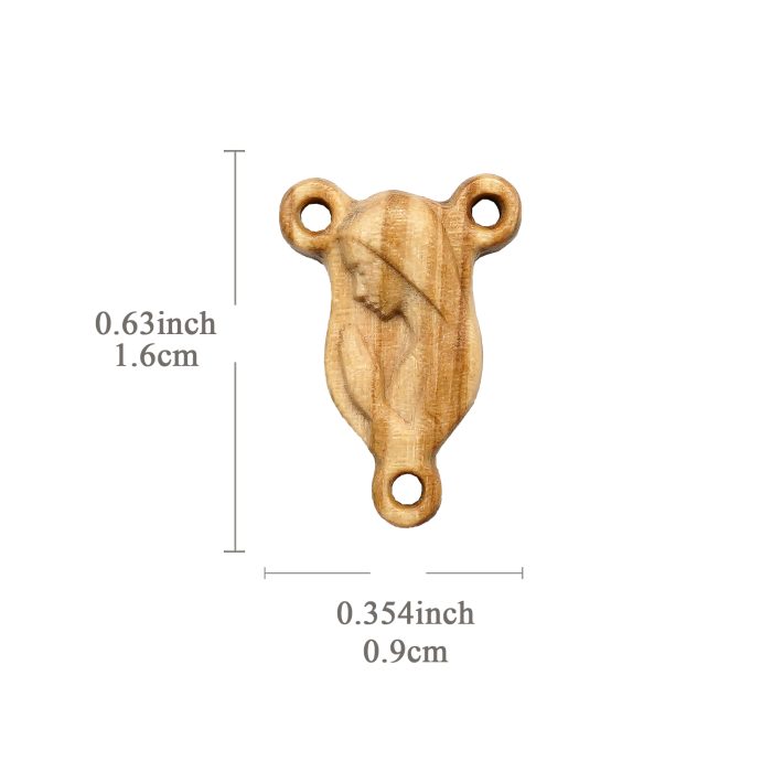 DIY三通-圣母-紫檀黑檀橄榄木-1.6x0.9cm Catholic religious art