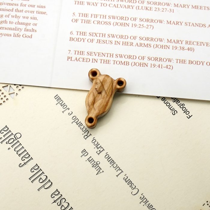 DIY三通-圣母-紫檀黑檀橄榄木-1.6x0.9cm Catholic religious art