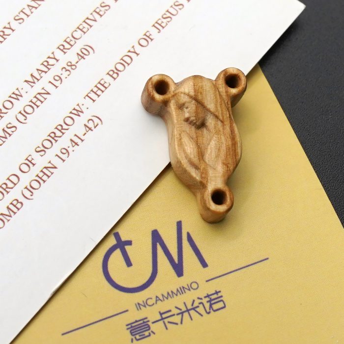 DIY三通-圣母-紫檀黑檀橄榄木-1.6x0.9cm Catholic religious art