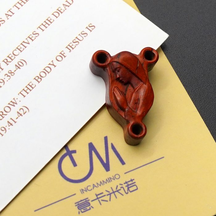 DIY三通-圣母-紫檀黑檀橄榄木-1.6x0.9cm Catholic religious art