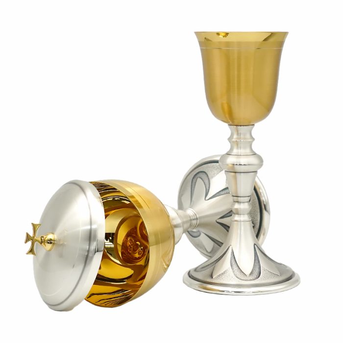 【现货】铜镀24k金-圣爵圣体杯套装21cm Catholic religious art