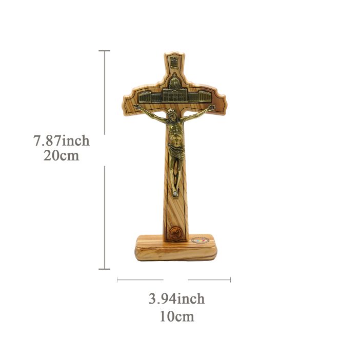 十字架-摆件-禧年-伯多禄大殿-铜色带底座-20x10cm Catholic religious art