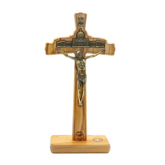 十字架-摆件-禧年-伯多禄大殿-铜色带底座-30x15cm Catholic religious art