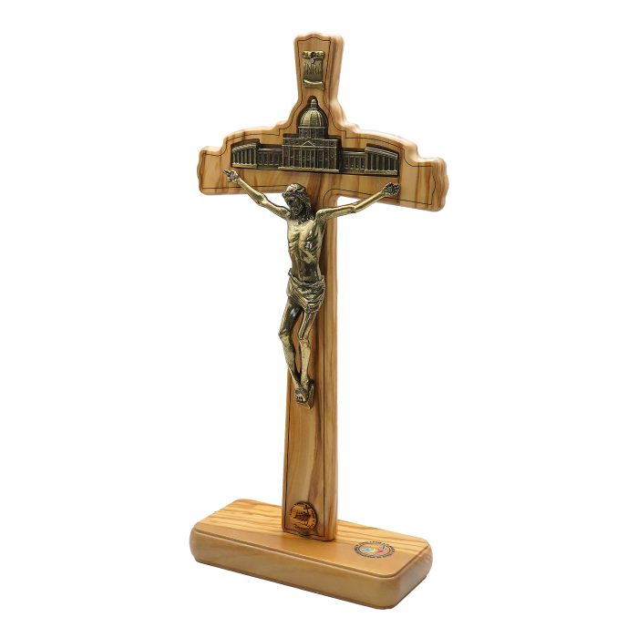 十字架-摆件-禧年-伯多禄大殿-铜色带底座-30x15cm Catholic religious art