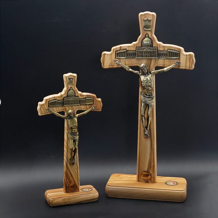 十字架-摆件-禧年-伯多禄大殿-铜色带底座-30x15cm Catholic religious art