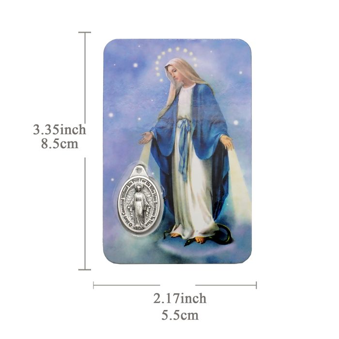 圣牌卡片-显灵圣母+祈祷文-8.5x5.5cm Catholic religious art