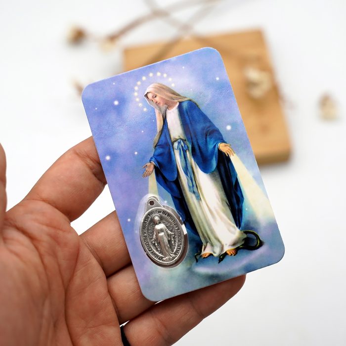 圣牌卡片-显灵圣母+祈祷文-8.5x5.5cm Catholic religious art