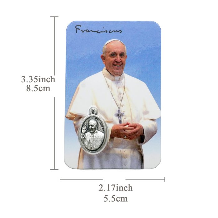 圣牌卡片- 教宗方济-8.5x5.5cm Catholic religious art