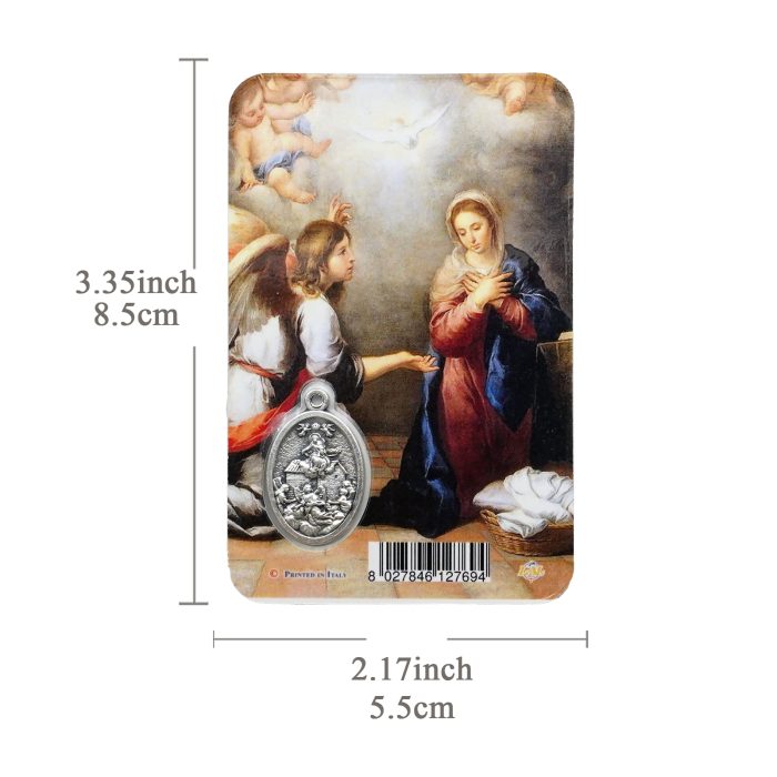 圣牌卡片- 洛雷托圣母+圣母领报-8.5x5.5cm Catholic religious art