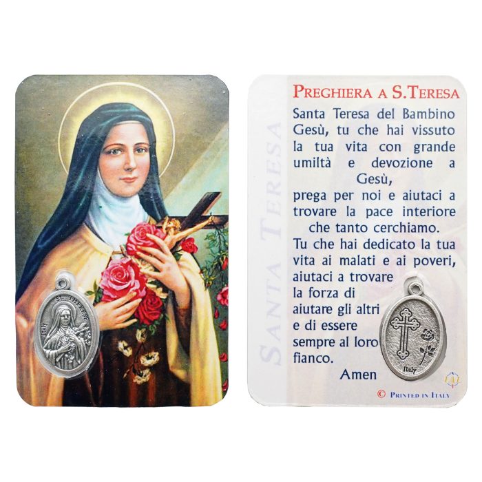 圣牌卡片-小德兰+祈祷文-8.5x5.5cm Catholic religious art