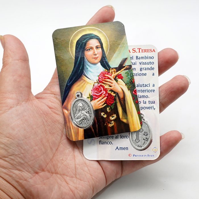 圣牌卡片-小德兰+祈祷文-8.5x5.5cm Catholic religious art