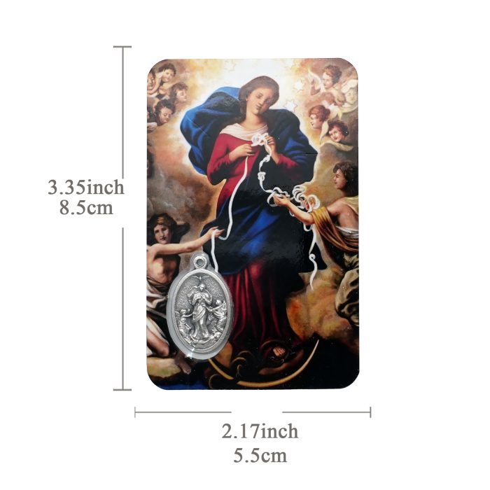 圣牌卡片-解结圣母+祈祷文-8.5x5.5cm Catholic religious art
