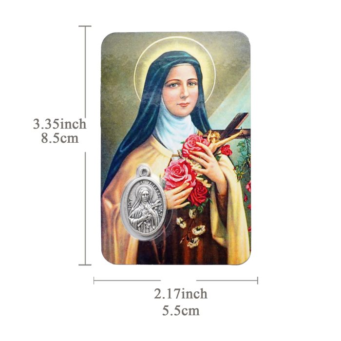 圣牌卡片-小德兰+耶稣圣心-8.5x5.5cm Catholic religious art