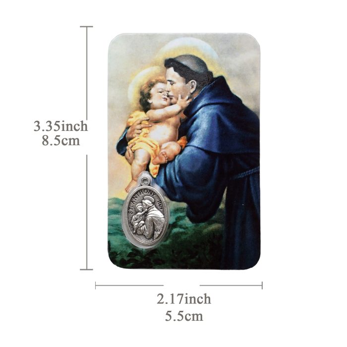 圣牌卡片-圣安东-祈祷文-8.5x5.5cm Catholic religious art