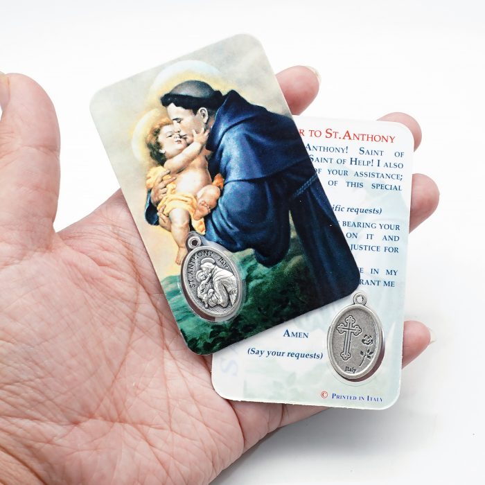 圣牌卡片-圣安东-祈祷文-8.5x5.5cm Catholic religious art