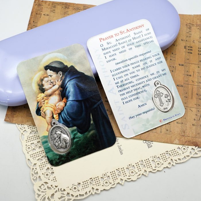 圣牌卡片-圣安东-祈祷文-8.5x5.5cm Catholic religious art