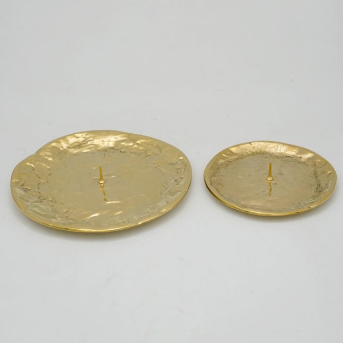 【现货】金色带尖烛台托盘-直径12.5厘米-抛光 Catholic religious art