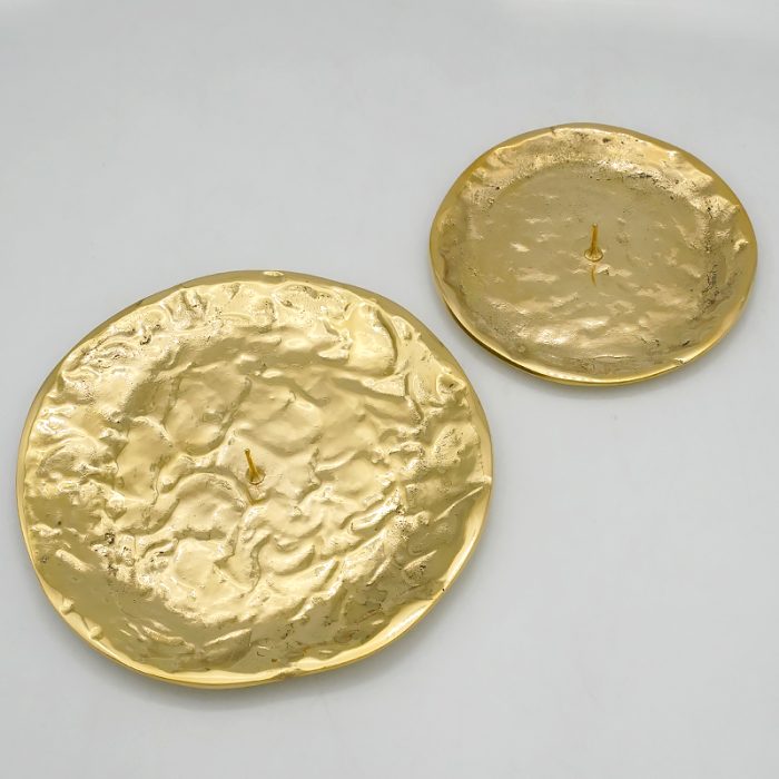 【现货】金色带尖烛台托盘-直径12.5厘米-抛光 Catholic religious art