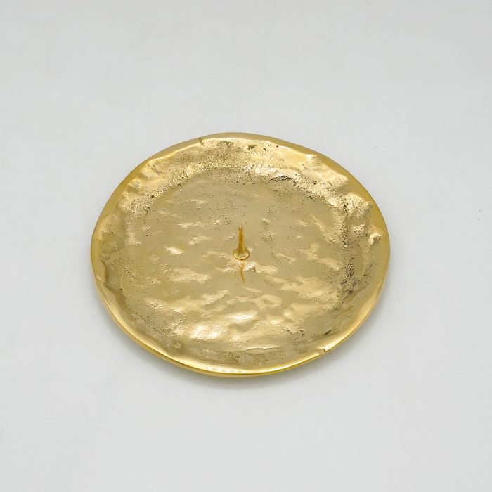 【现货】金色带尖烛台托盘-直径9厘米-抛光 Catholic religious art