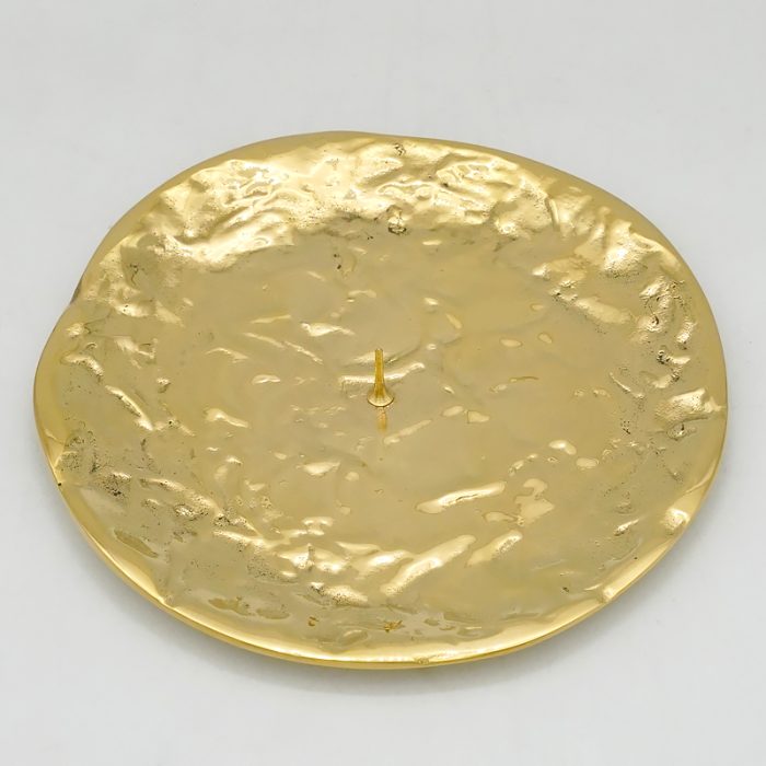 【现货】金色带尖烛台托盘-直径12.5厘米-抛光 Catholic religious art