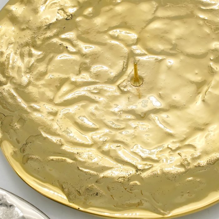 【现货】金色带尖烛台托盘-直径12.5厘米-抛光 Catholic religious art