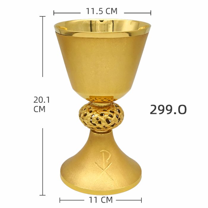 【现货】圣爵杯-金色- 口直径11.5cm-底11cm-高20.1cm Catholic religious art
