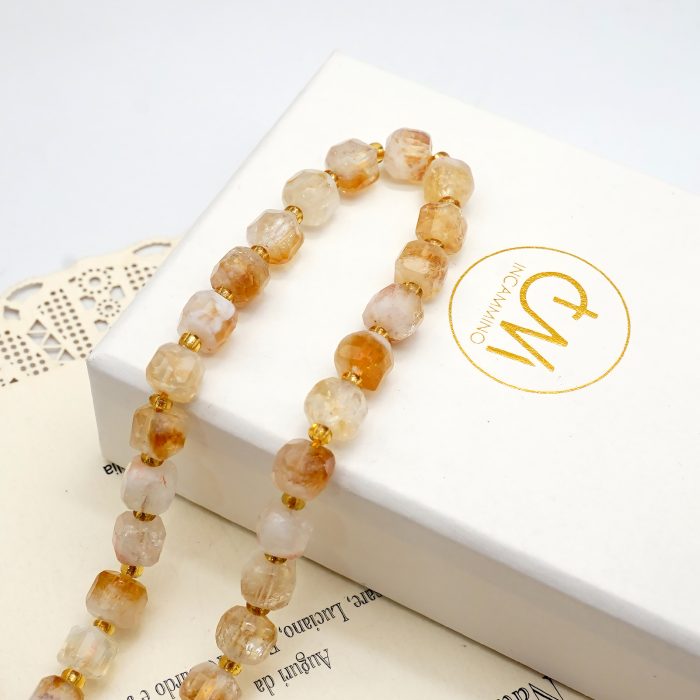 DIY珠子-方糖散珠-天然黄阿赛-7x7mm单颗 Catholic religious art