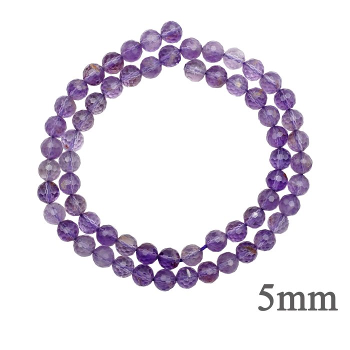 DIY珠子-128足球面-天然紫幽灵-5x5mm单颗 Catholic religious art