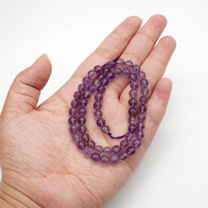 DIY珠子-128足球面-天然紫幽灵-5x5mm单颗 Catholic religious art