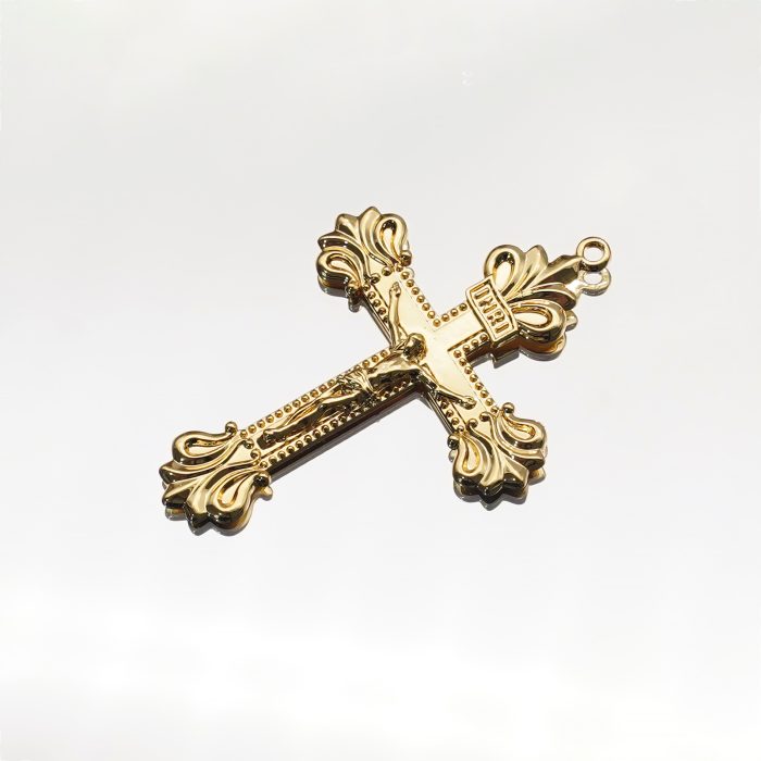 DIY十字架-复古十字架-黄铜做旧/黄铜/黄铜镀18k金-4.8x3.4cm Catholic religious art