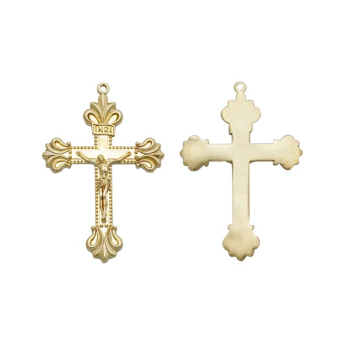 DIY十字架-复古十字架-黄铜做旧/黄铜/黄铜镀18k金-4.8x3.4cm Catholic religious art