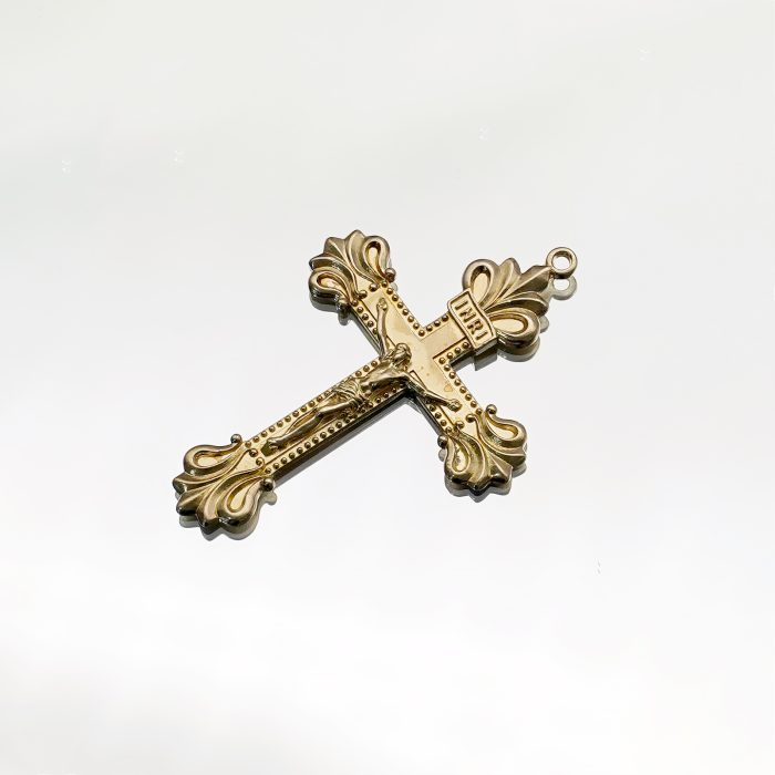 DIY十字架-复古十字架-黄铜做旧/黄铜/黄铜镀18k金-4.8x3.4cm Catholic religious art