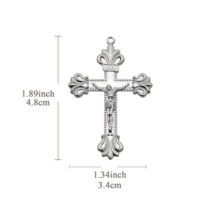 DIY十字架-复古十字架-925银亮白-4.8x3.4cm(不含链子) Catholic religious art