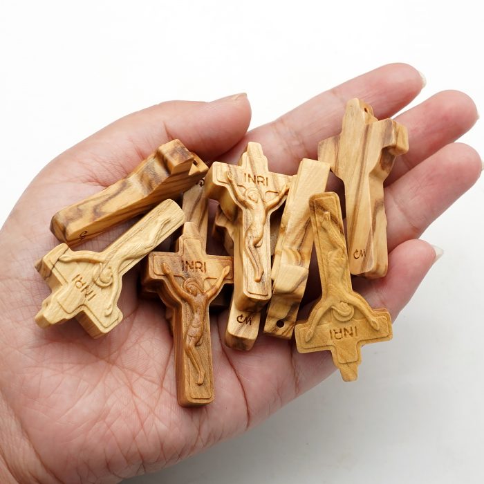 DIY十字架-黑檀紫檀橄榄木-4.5x2.4cm Catholic religious art