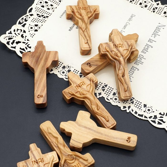 DIY十字架-黑檀紫檀橄榄木-4.5x2.4cm Catholic religious art