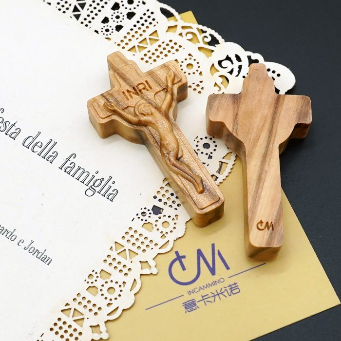 DIY十字架-黑檀紫檀橄榄木-4.5x2.4cm Catholic religious art