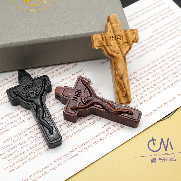 DIY十字架-黑檀紫檀橄榄木-4.5x2.4cm Catholic religious art