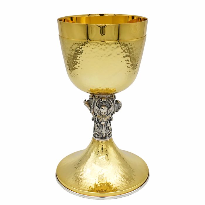 【现货】葡标记-錾刻 -银色-圣爵杯圣体碗带盖套装21.5+11cm Catholic religious art