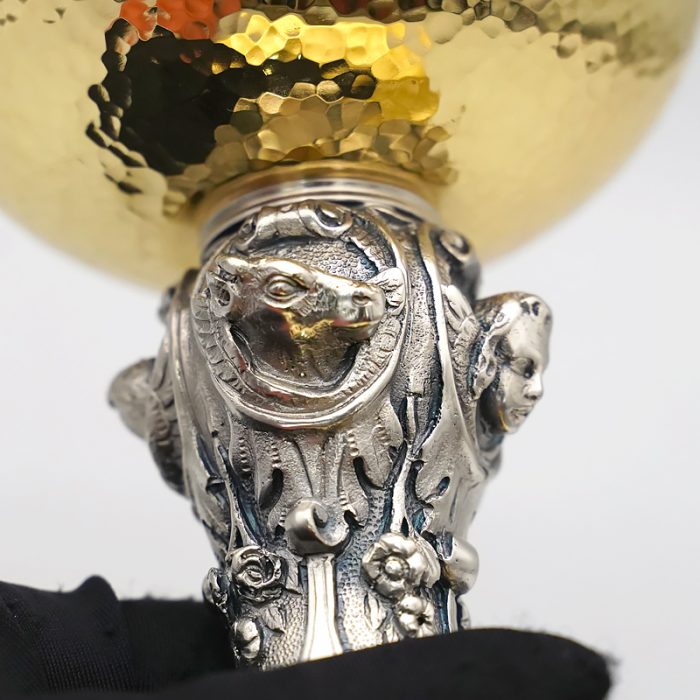 【现货】葡标记-錾刻 -银色-圣爵杯圣体碗带盖套装21.5+11cm Catholic religious art