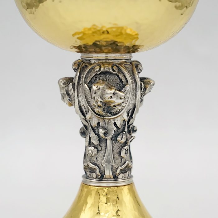 【现货】葡标记-錾刻 -银色-圣爵杯圣体碗带盖套装21.5+11cm Catholic religious art