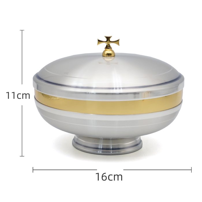 【现货】葡标记-錾刻 -银色-圣爵杯圣体碗带盖套装21+11cm Catholic religious art