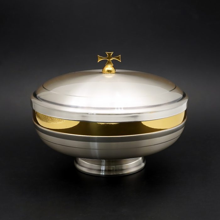 【现货】葡标记-錾刻 -银色-圣爵杯圣体碗带盖套装21+11cm Catholic religious art