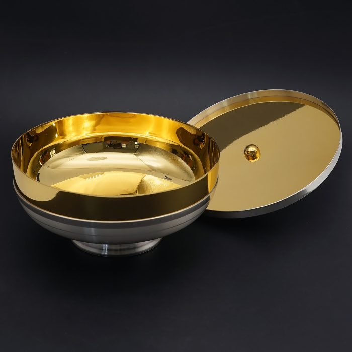 【现货】葡标记-錾刻 -银色-圣爵杯圣体碗带盖套装21+11cm Catholic religious art