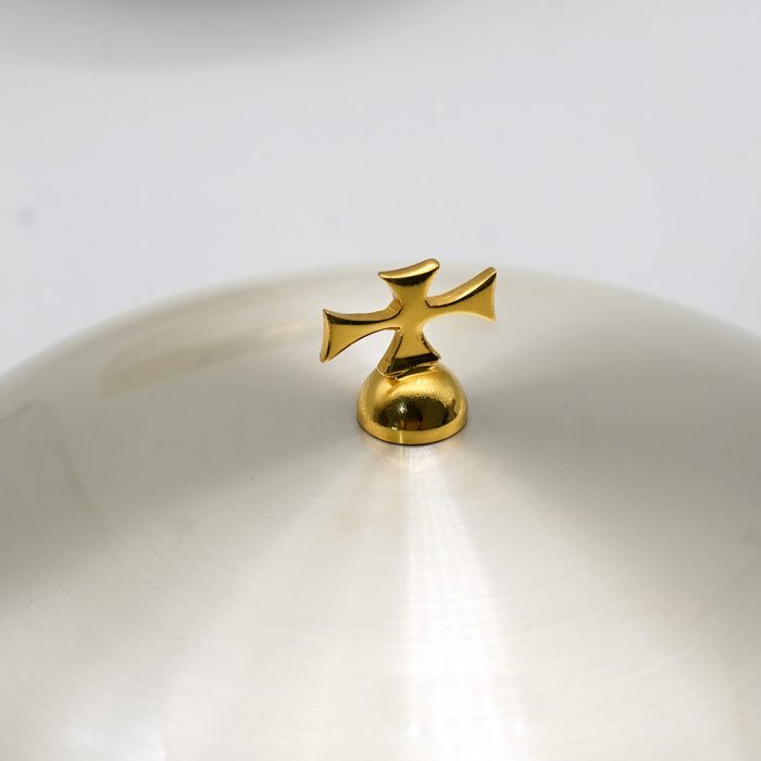 【现货】葡标记-錾刻 -银色-圣爵杯圣体碗带盖套装21+11cm Catholic religious art